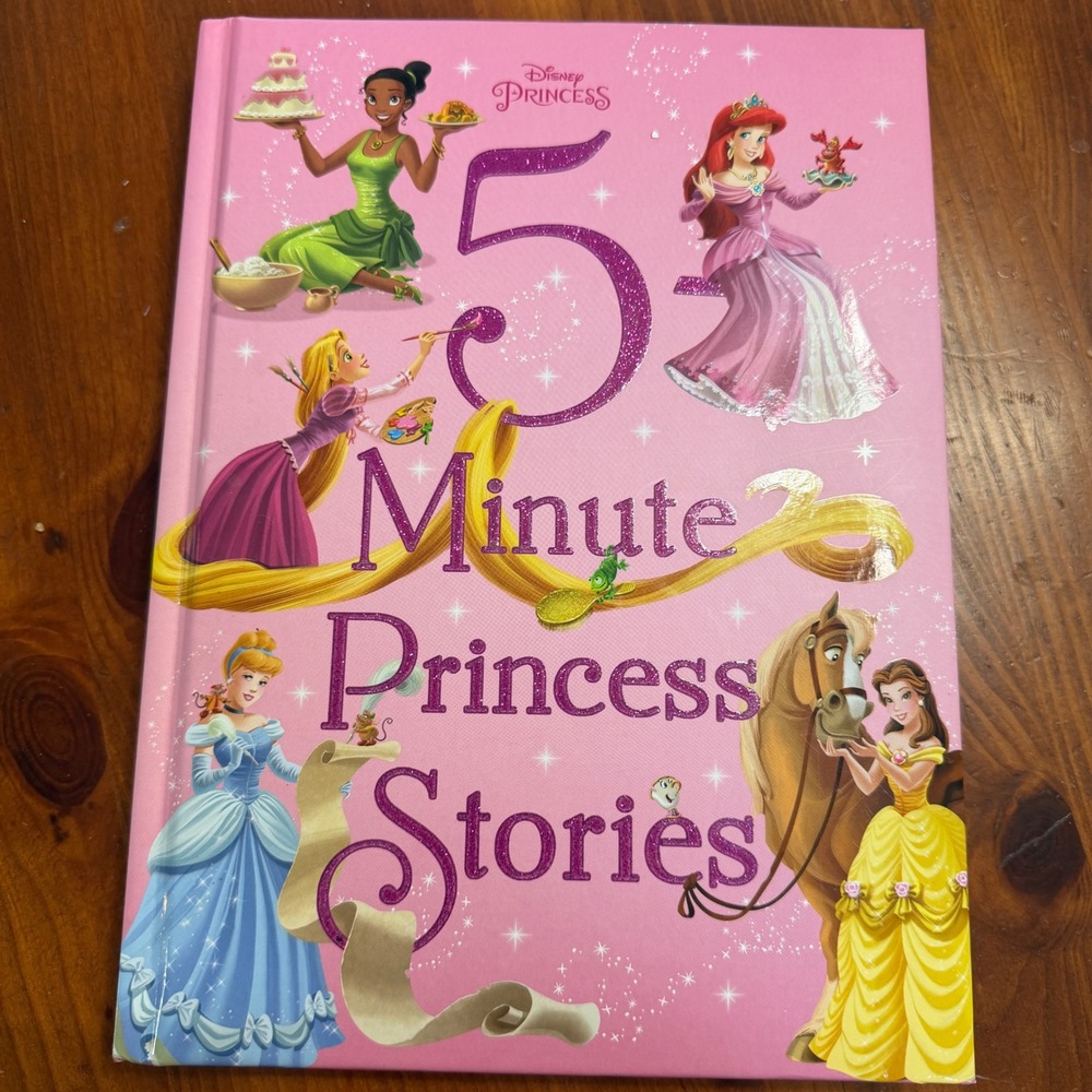 Disney Princess 5-Minute Princess Stories Hardcover Book 2017 Edition Pink